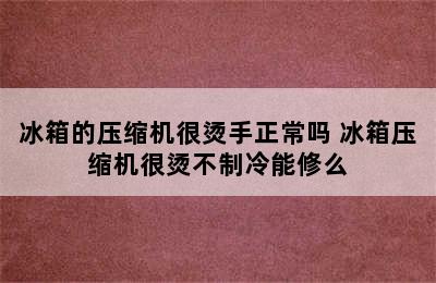 冰箱的压缩机很烫手正常吗 冰箱压缩机很烫不制冷能修么